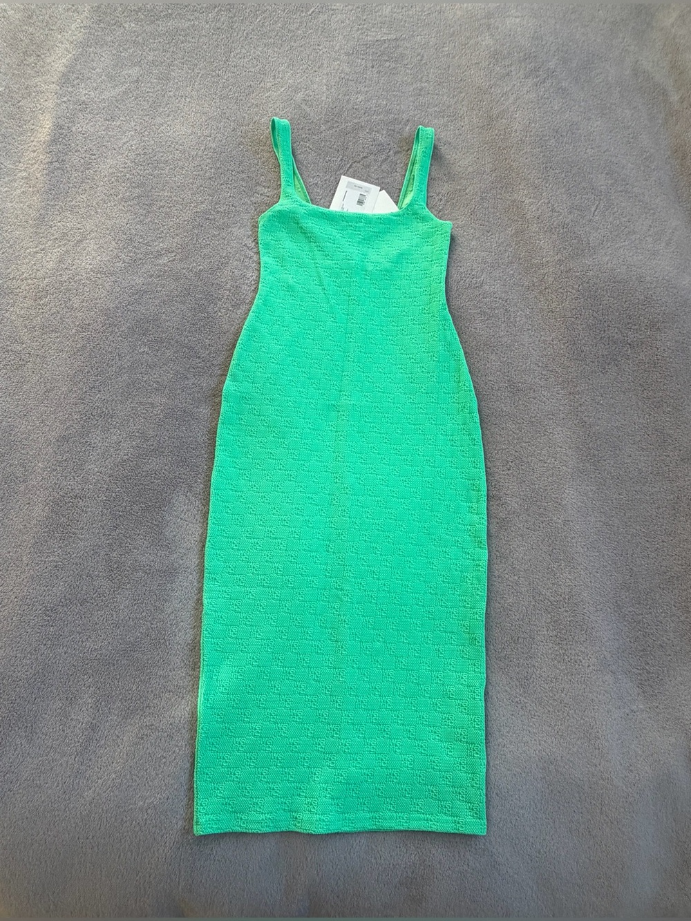 Alexander Wang Women’s Green Logo Bodycon Midi Dress Size S
